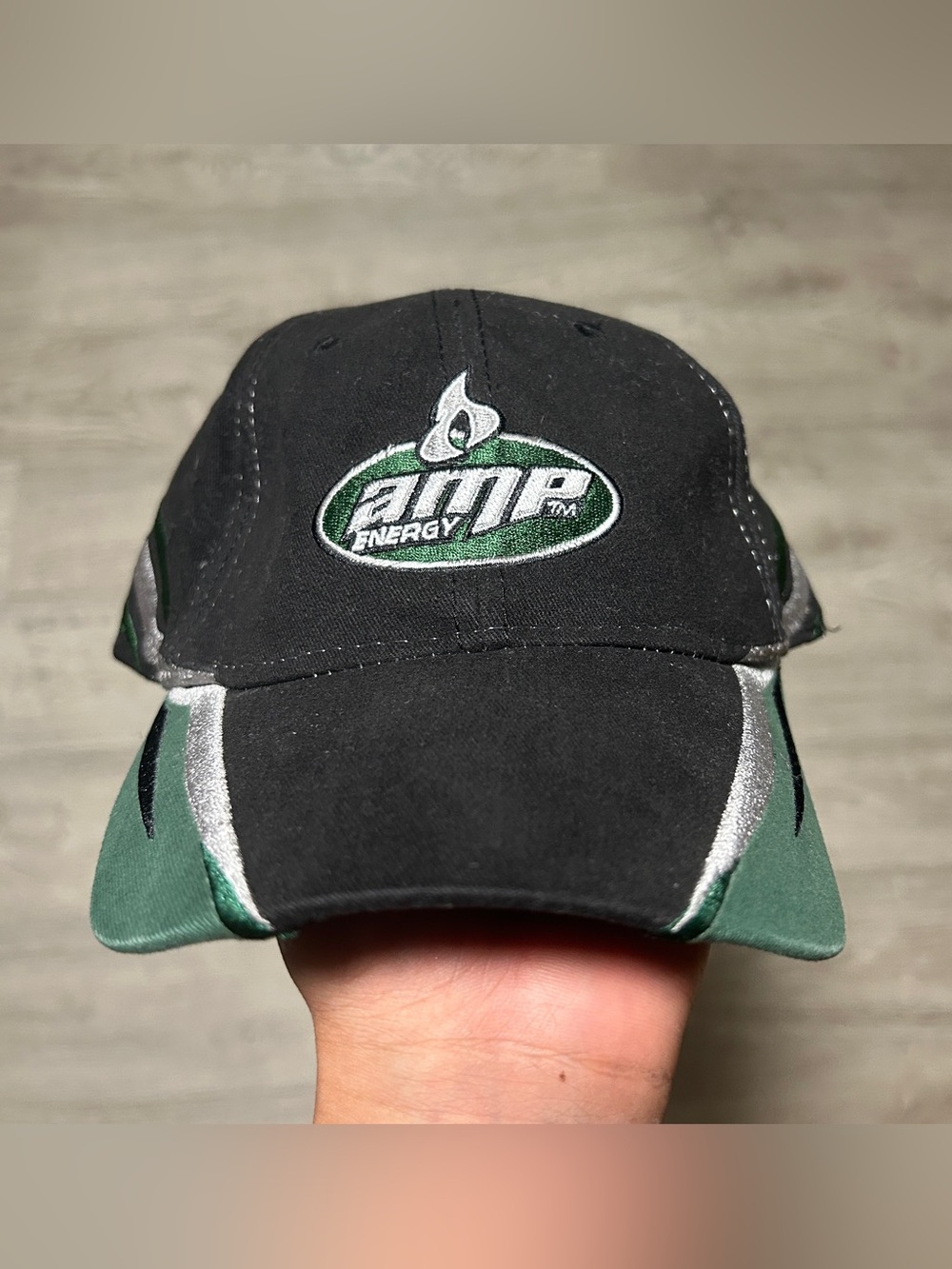 Dale Earnhardt Jr AMP Energy Nascar Black & Green Logo Baseball Cap